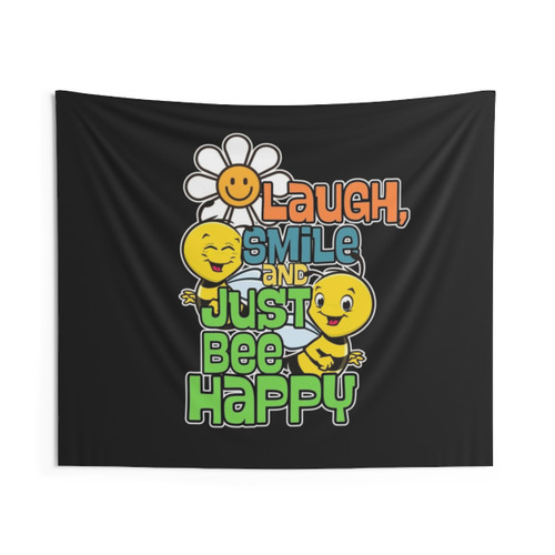 Bee Happy Motivational Tapestry