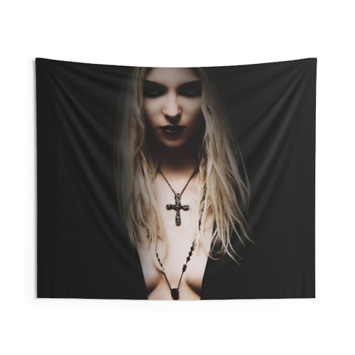 Vibrant Music Tapestry with Pretty Hot Front Girl Design