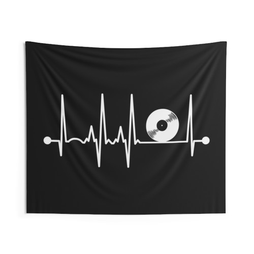 Vinyl Heartbeat Tapestry - Retro Music Decor
