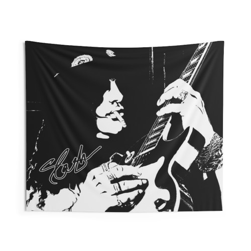 Legendary Guitarist Black & White Tapestry Art