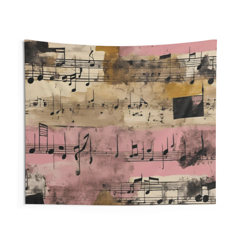 Grungy Music Sheets Design Tapestry