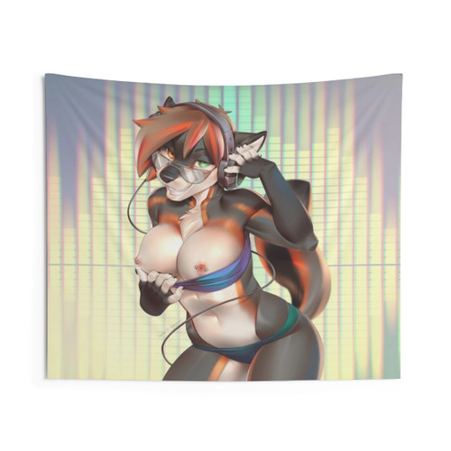 Sexy furry yiff tapestry art featuring the Jackie design
