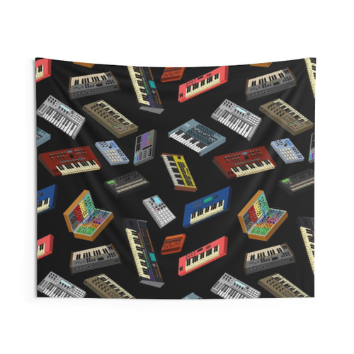 Synthesizer Pixel Art Tapestry