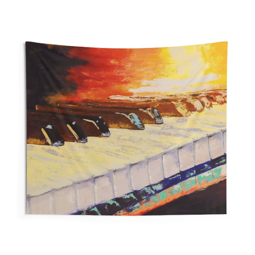 Colorful Abstract Piano Tapestry