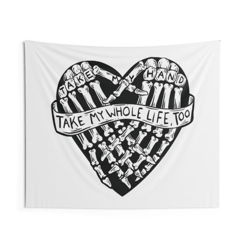 Skeleton Hands Take My Hand Tapestry