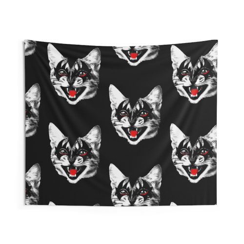 Rock Star Kitten 2 Tapestry - Cute Cat Music Wall Hanging