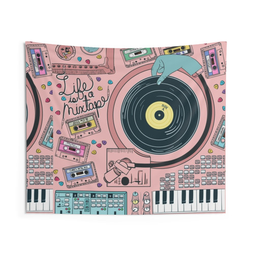 Life Is A Mixtape Tapestry Wall Hanging
