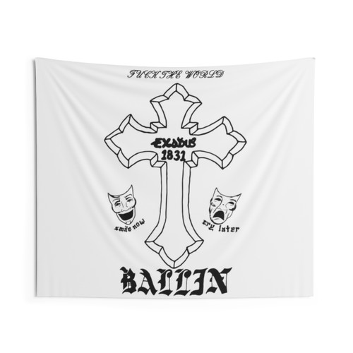 Tupac's Tattoos Vintage Tapestry