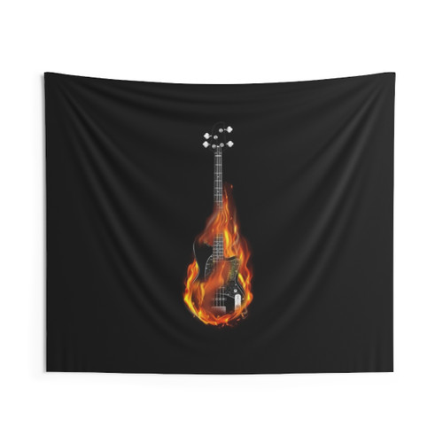 Fire Guitar Tapestry - Music Wall Decor