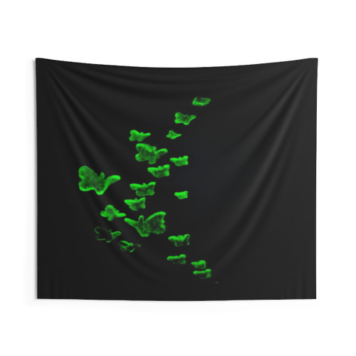 Green Butterfly Tapestry - Abstract Nature Art