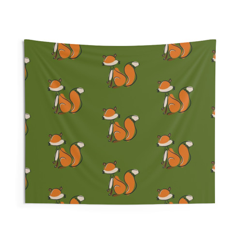Minimalist fox tapestry wall hanging