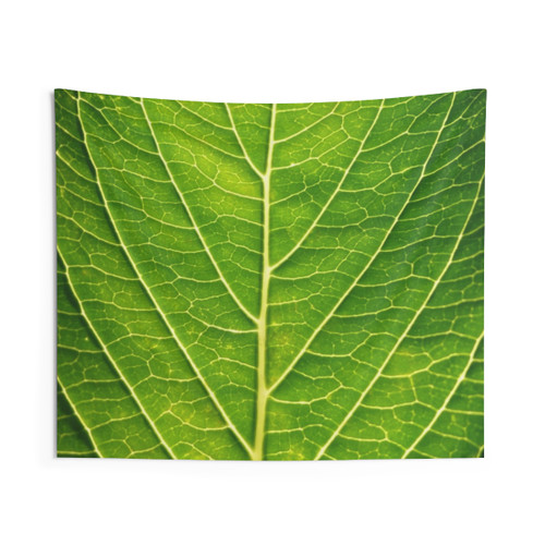Green leaf nature photography tapestry
