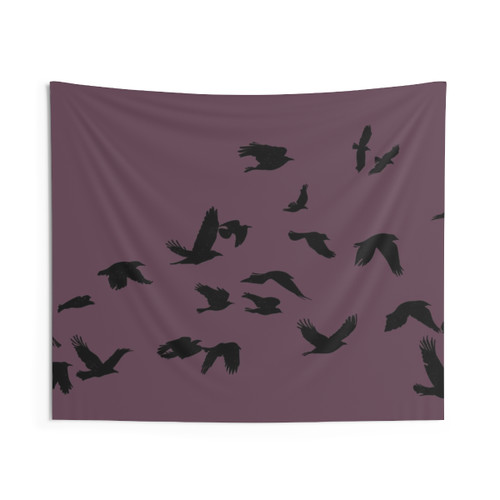 Murder of Crows Tapestry for Gothic Decor