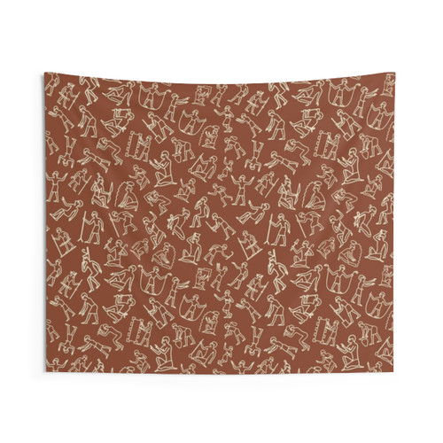 Vibrant Egyptian Hieroglyphic Tapestry