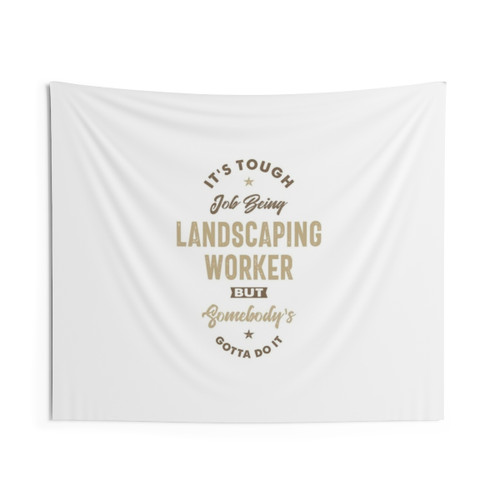 Landscaping Worker Typography Tapestry