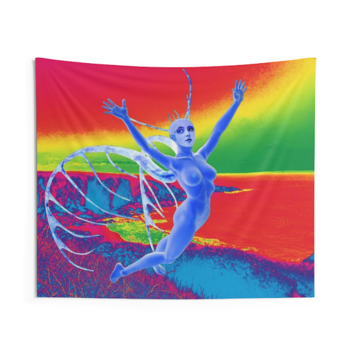 Surreal Alien Creature Tapestry