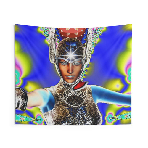 Psychedelic Knight in Armor Tapestry Wall Hanging