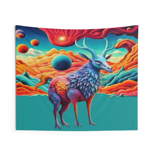Alien Wildlife Tapestry - Colorful Modern Wall Art