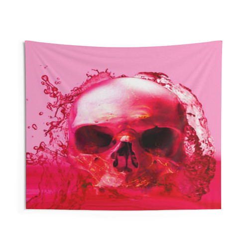 Vibrant Red Skull Tapestry Wall Art