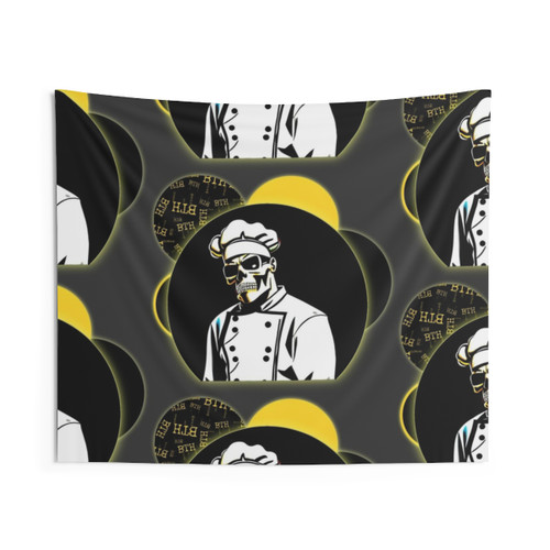 Badass Chef Skull Tapestry for Kitchen Decor