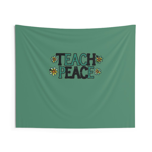 Teach Peace Vintage Tapestry Wall Hanging