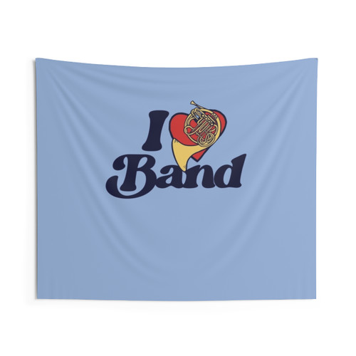 I Love Band Tapestry with Musical Instruments