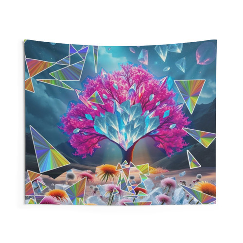 Crystal Tree of Light Tapestry - Bohemian Wall Decor