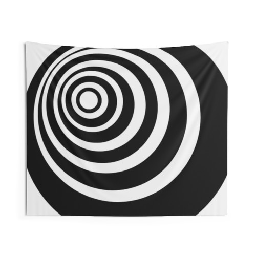 Colorful center tapestry with various patterns and designs