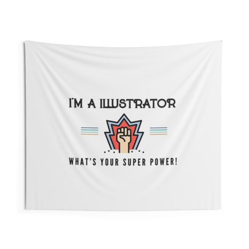 Vibrant Illustrator Themed Tapestry