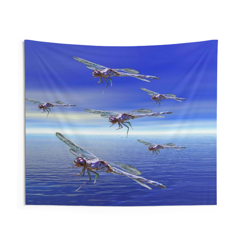Colorful Dragonfly Fantasy Art Tapestry