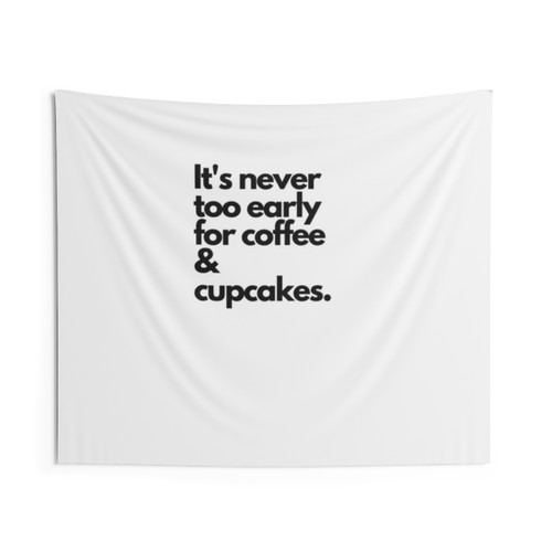 Coffee and Cupcakes Black Tapestry