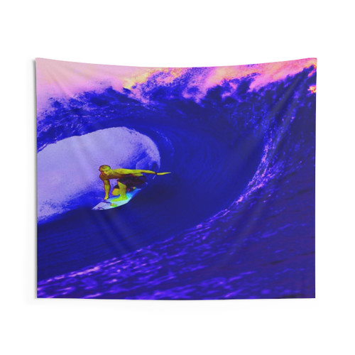 Surfer Tapestry - Colorful Abstract Waves Wall Hanging