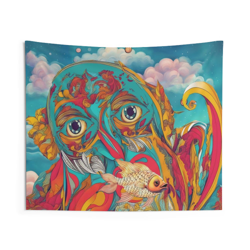 Poseidon Tapestry - Colorful Surreal Ocean Artwork