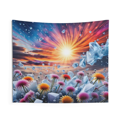 Colorful Flower Sunset Tapestry