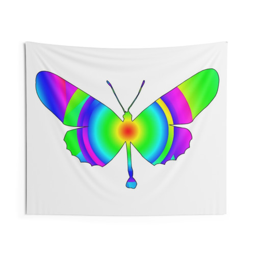 Colorful Butterfly Circles Tapestry Wall Art