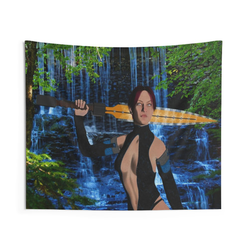 Amazonian Warrior Tapestry - Vibrant Abstract Wall Art