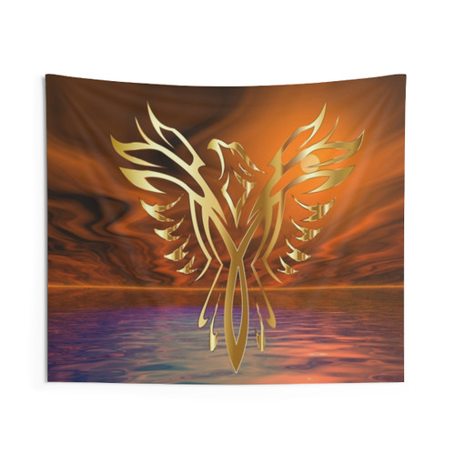 Phoenix Rising Tapestry - Vibrant Bohemian Wall Art