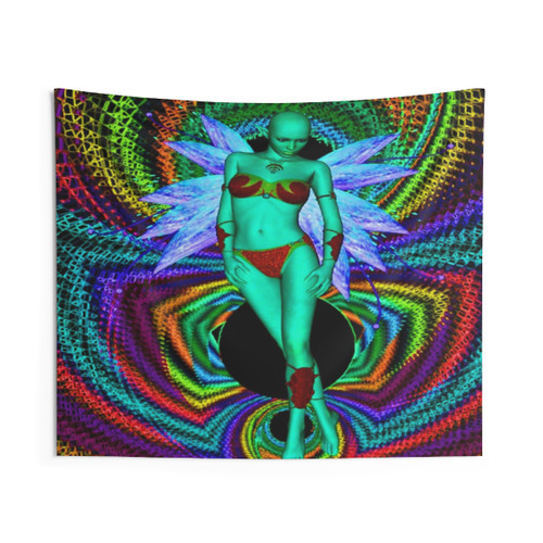 Colorful Electric Pixie Themed Tapestry