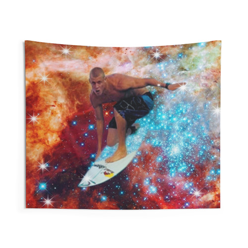 Star Surfer Tapestry - Vibrant Wall Hanging Featuring Surfing Motif