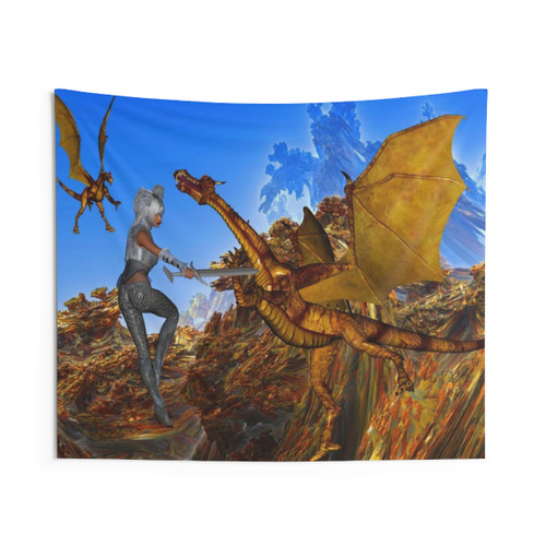 Dragon Quest Tapestry - Colorful Fantasy Wall Art