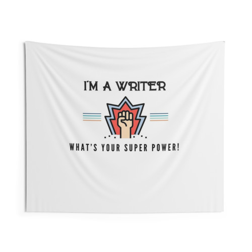 Writer Tapestry Featuring Colorful Graphic Artwork