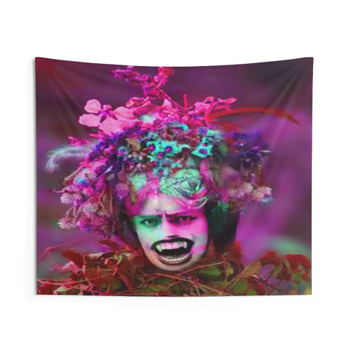 Vampire Plant Tapestry - Vibrant Fantasy Floral Wall Hanging