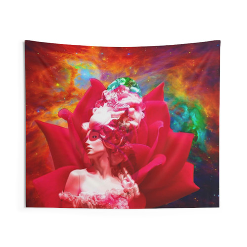 Star Flower Tapestry - Vibrant Fantasy Nature Art