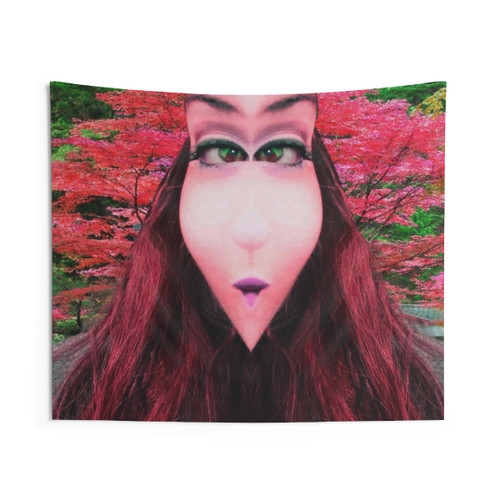 Enchanting Tree Spirit Tapestry with Vibrant Floral and Nature Motifs