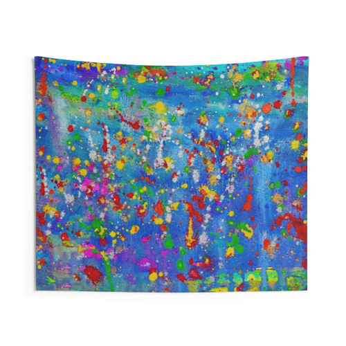 Ocean Life Tapestry - Vibrant Abstract Floral Wall Hanging
