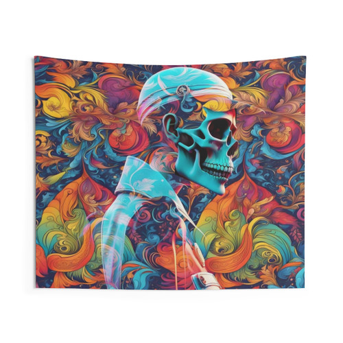 Colorful Skull Trip Tapestry