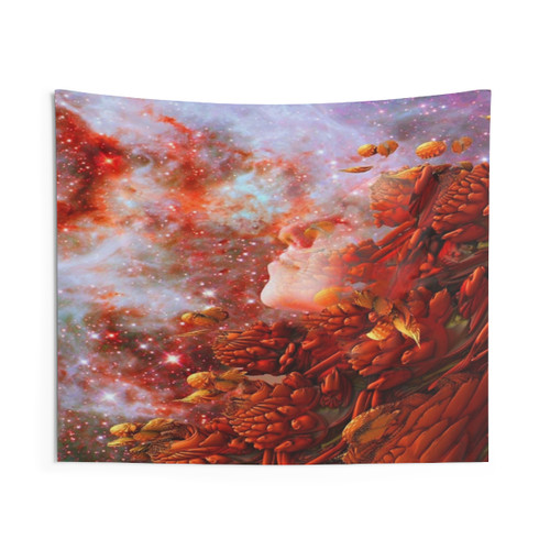 Cosmic Dream Tapestry - Vibrant Sci-Fi Wall Art