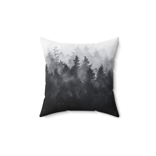 Gothic forest pillow with magical fog and trees