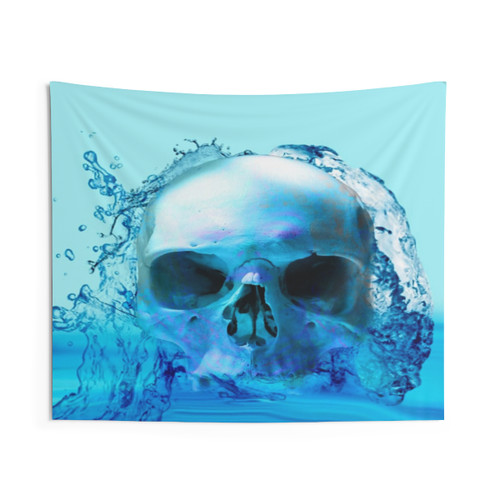 Skull in Water Tapestry Wall Hanging