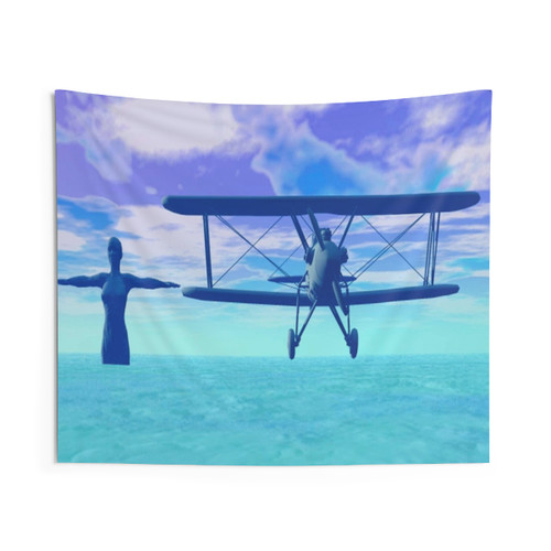 Colorful Wings of Flight Tapestry - Vibrant Abstract Nature Art